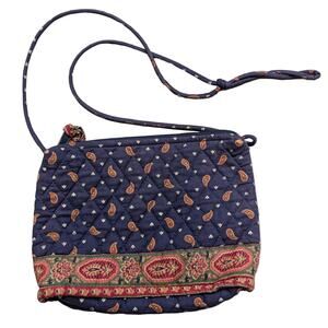 1987 Retired Vera Bradley Indiana Regency Blue Mini Bag with Shoulder Strap